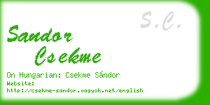 sandor csekme business card
